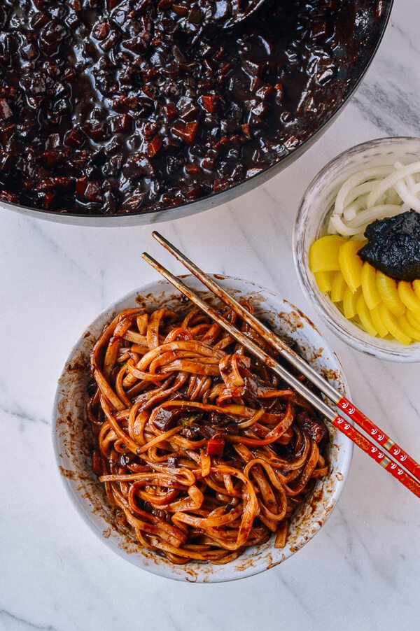 korean black bean noodles or jjangmyeon